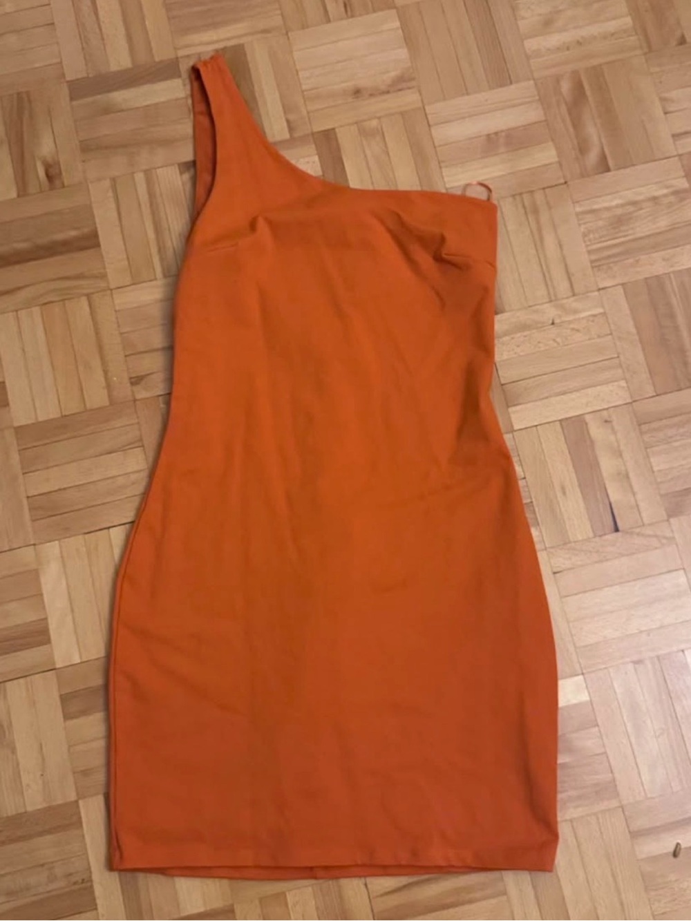 Dynamite One-Shoulder Orange Sheath Dress
